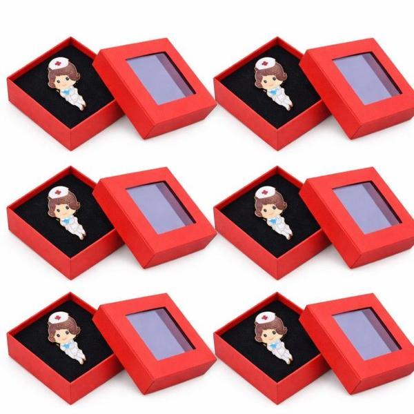 Set 6 Mărțișoare Broșă Asistentă Medicală, Design Drăguț, Cutie Cadou