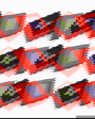 Set 6 Mărțișoare Broșă Fluture Verde, Design Elegant, Cutie Cadou Individuală