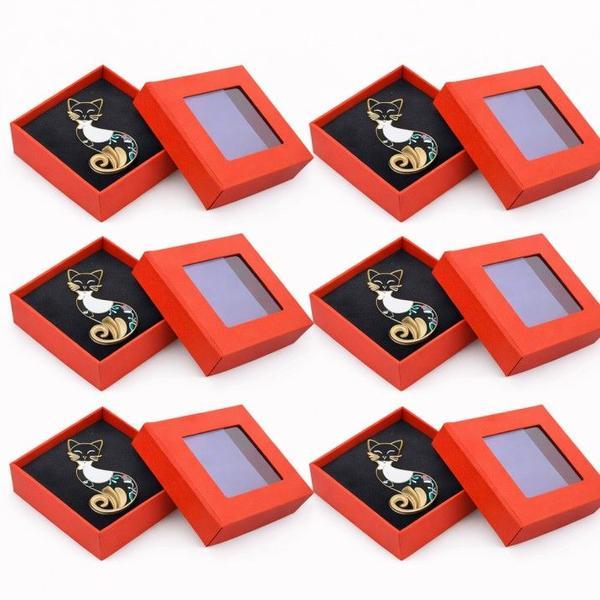 Set 6 Mărțișoare Broșă Pisică Elegantă, Design Modern, Cutie Cadou Individuală