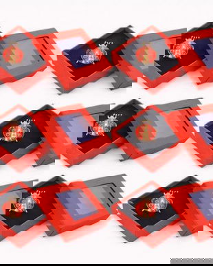 Set 6 Mărțișoare Broșă Buburuză Roșie cu Pietricele, Simbol Noroc, Cutie Cadou Individuală