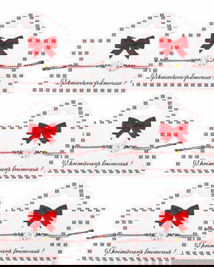 Set 6 Brățări Mărțișor cu Margareta Albă, Șnur Roșu-Alb Reglabil, Cartonaș Elegant &ndash; Ediția Primăvară