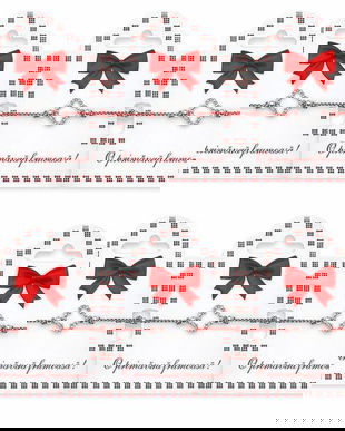 Set 6 Brățări Mărțișor cu Floare cu Cristale, Șnur Roșu-Alb Reglabil, Cartonaș Elegant &ndash; Ediția Primăvară