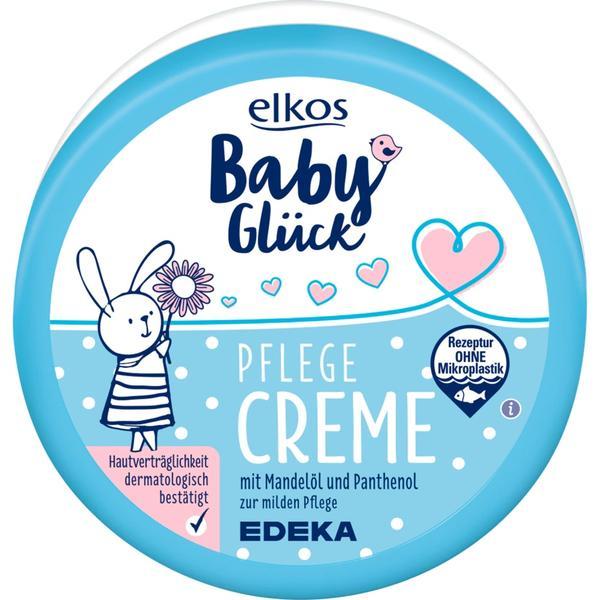 Cremă de &icirc;ngrijire pentru bebeluși, cu ulei de migdale si pantenol, fără microplastice, elkos BabyGl&uuml;ck, 150 ml