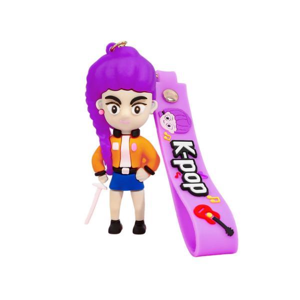 Breloc K-POP Rumi, Figurină Stil Idol Coreean, 9 cm, Multicolor, Accesoriu Ghiozdan și Chei