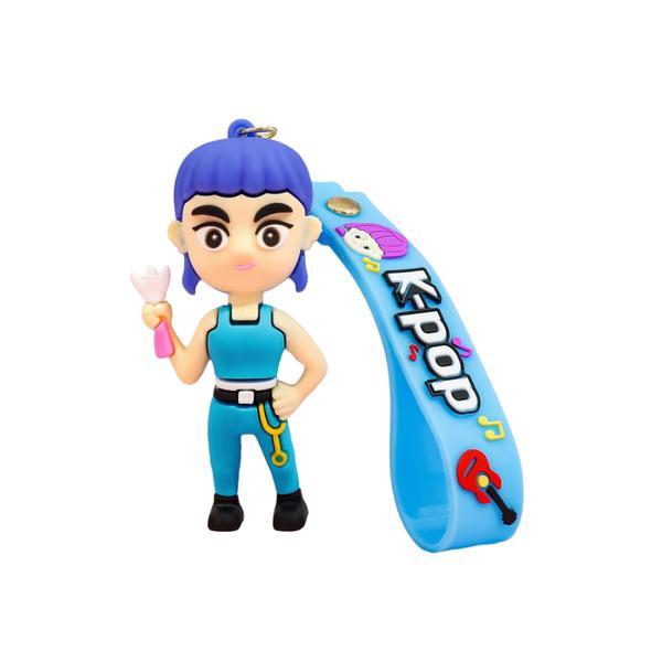 Breloc K-POP Zoey, Figurină Stil Idol Coreean, 9 cm, Multicolor, Accesoriu pentru Chei și Ghiozdan