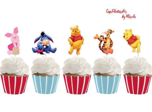 Toppere pentru brioșe & cupcakes  Winnie the Poo