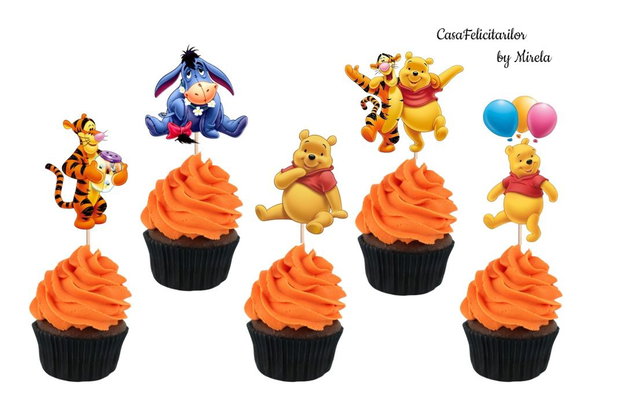 Toppere pentru brioșe & cupcakes  Winnie the Poo