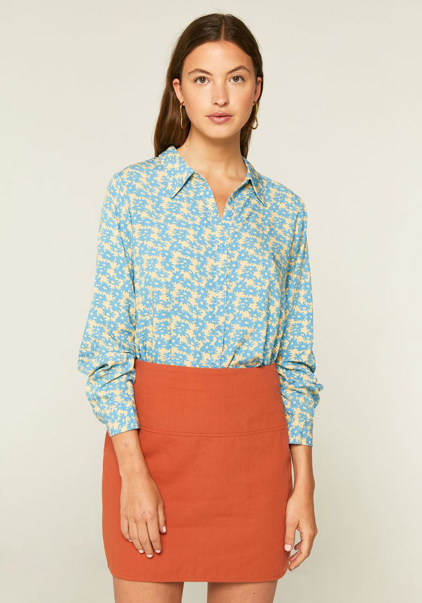 Cămașă albastra cu mâneci lungi