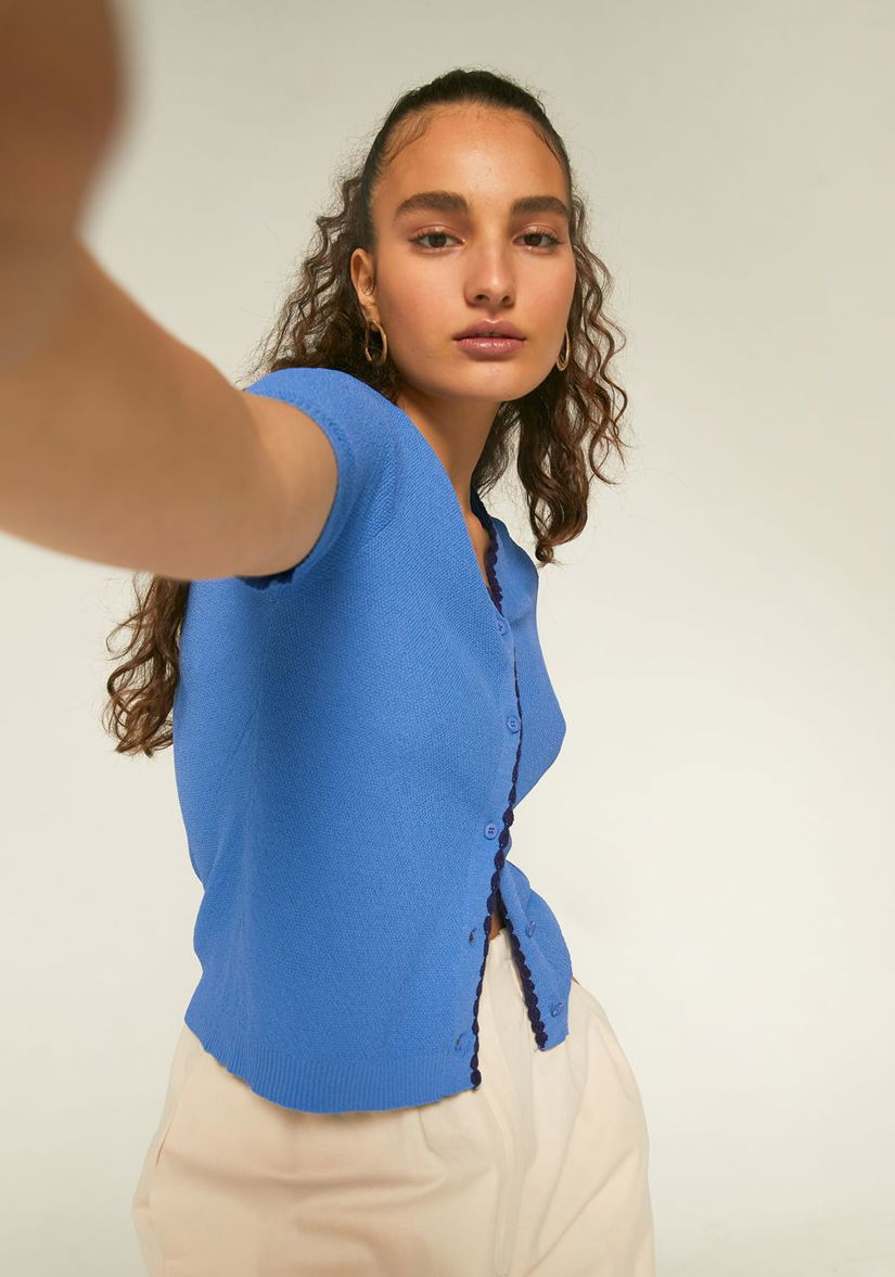 Jachetă din tricot fin