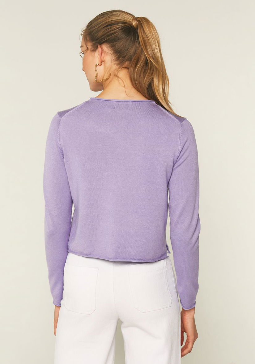 Pulover scurt din tricot fin