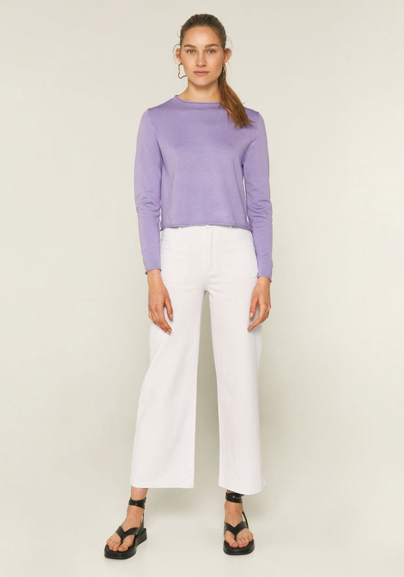 Pulover scurt din tricot fin