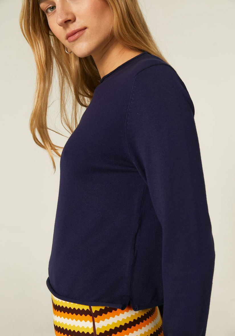 Pulover scurt din tricot fin