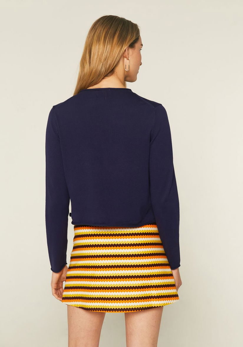 Pulover scurt din tricot fin