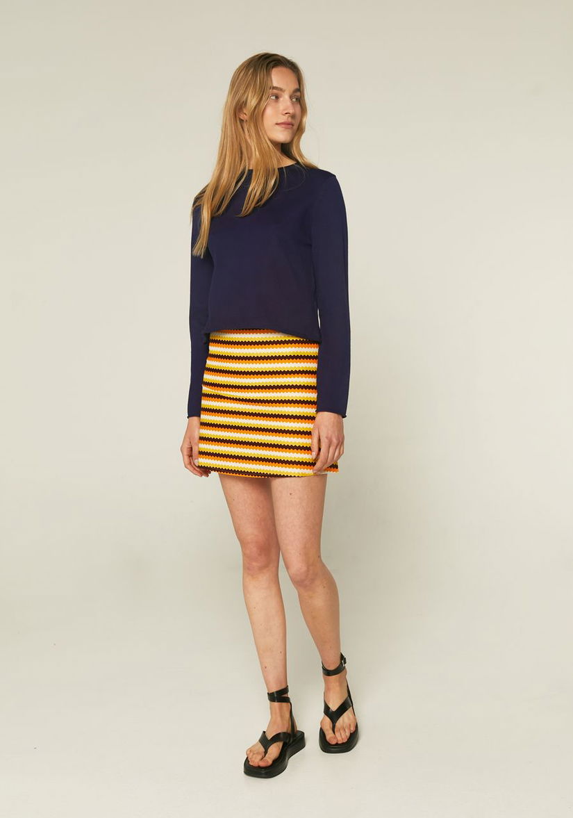 Pulover scurt din tricot fin