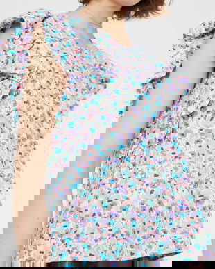 Tricou fără mâneci cu imprimeu floral