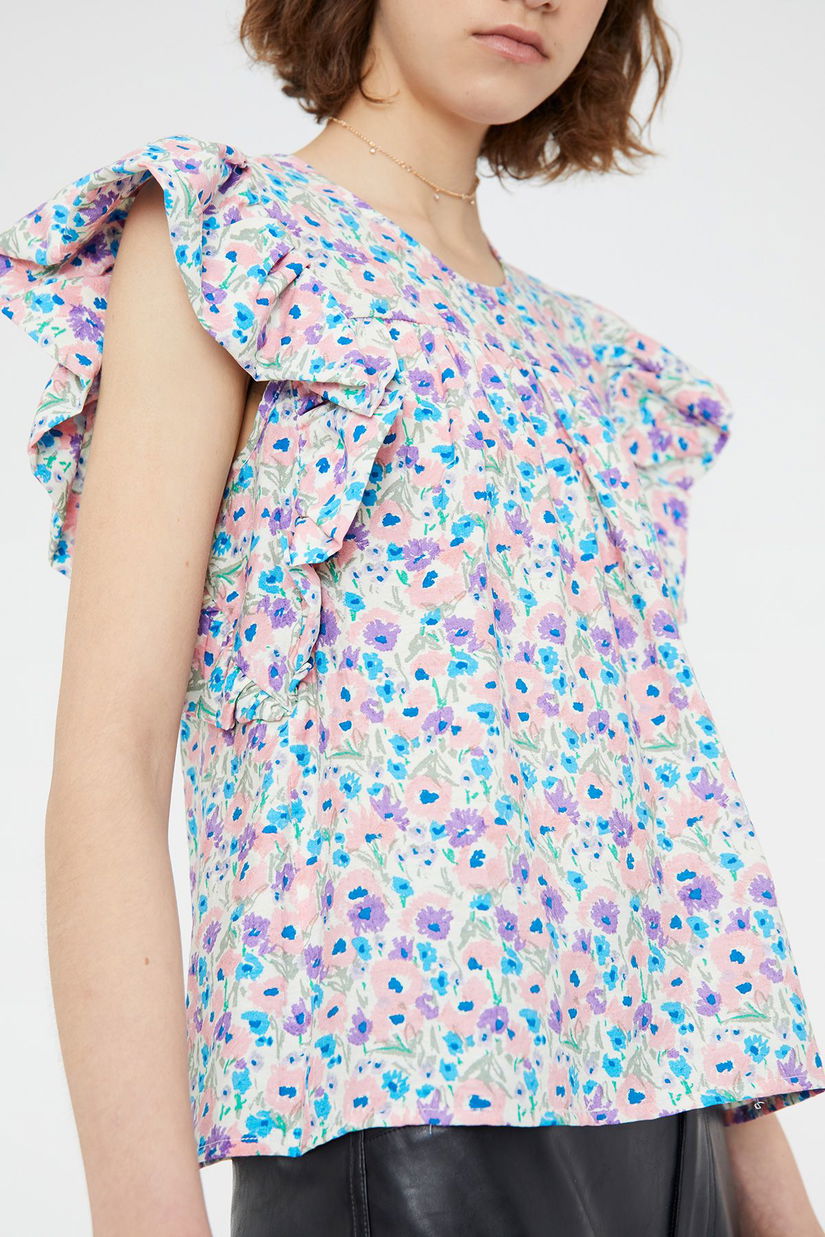 Tricou fără mâneci cu imprimeu floral