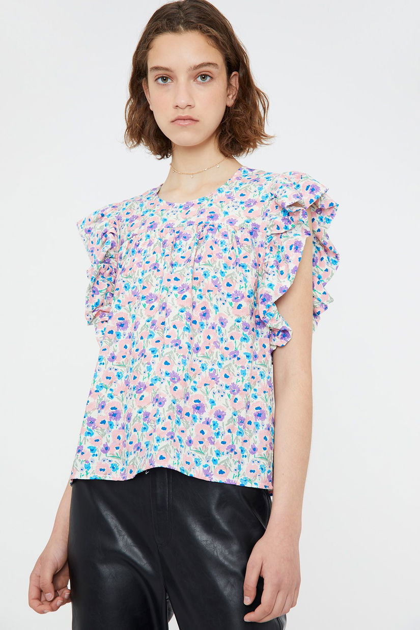 Tricou fără mâneci cu imprimeu floral