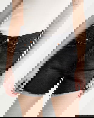 Levi's pantaloni scurți jeans RIBCAGE A-LINE