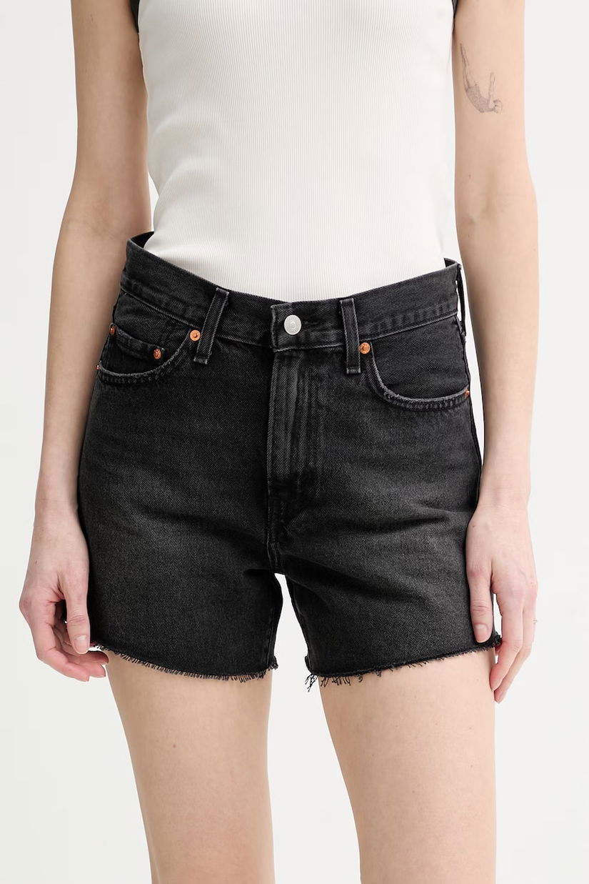 Levi's pantaloni scurți jeans RIBCAGE A-LINE