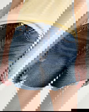 Levi's pantaloni scurți jeans RIBCAGE A-LINE