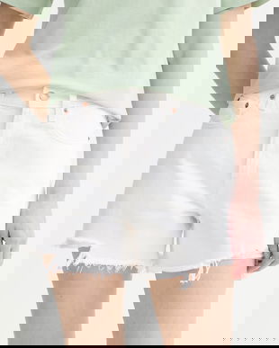 Levi's pantaloni scurți jeans RIBCAGE A-LINE