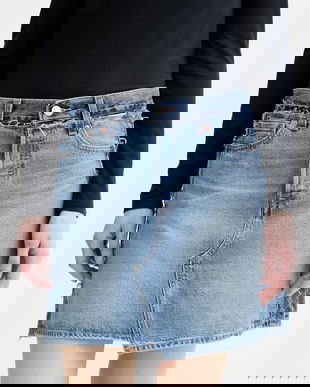Levi's fustă jeans DECONSTRUCTED EDGE