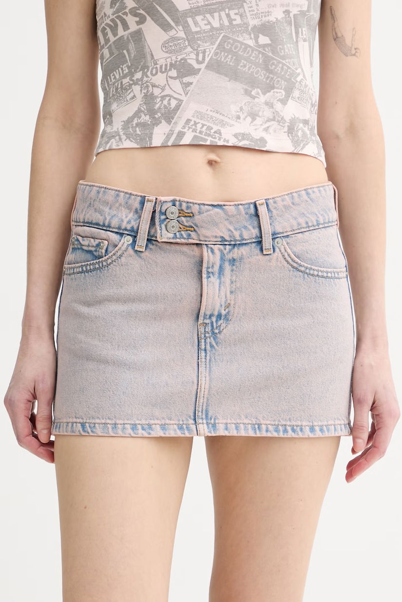 Levi's fustă jeans SUPERLOW MINI