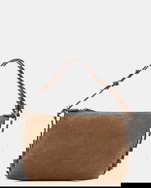 Marella geantă de mână din piele întoarsă MLAPUZZLE