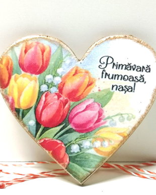 Martisoare cu flori personalizate pentru nasa, fina