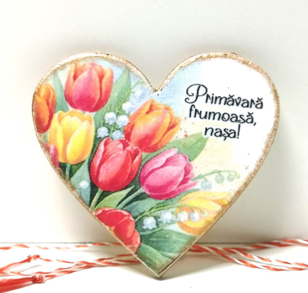 Martisoare cu flori personalizate pentru nasa, fina