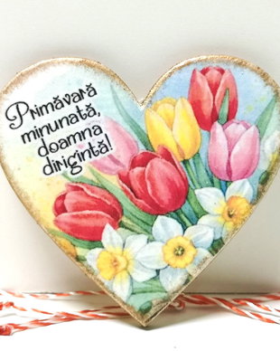 Martisor cu flori personalziat pentru dirigint,a profesoara