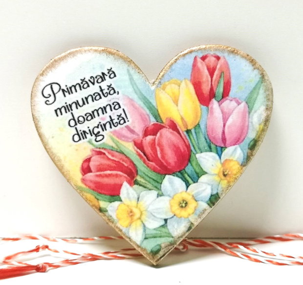 Martisor cu flori personalziat pentru dirigint,a profesoara