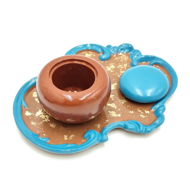 Set decorativ maro cu albastru prafuit 4584