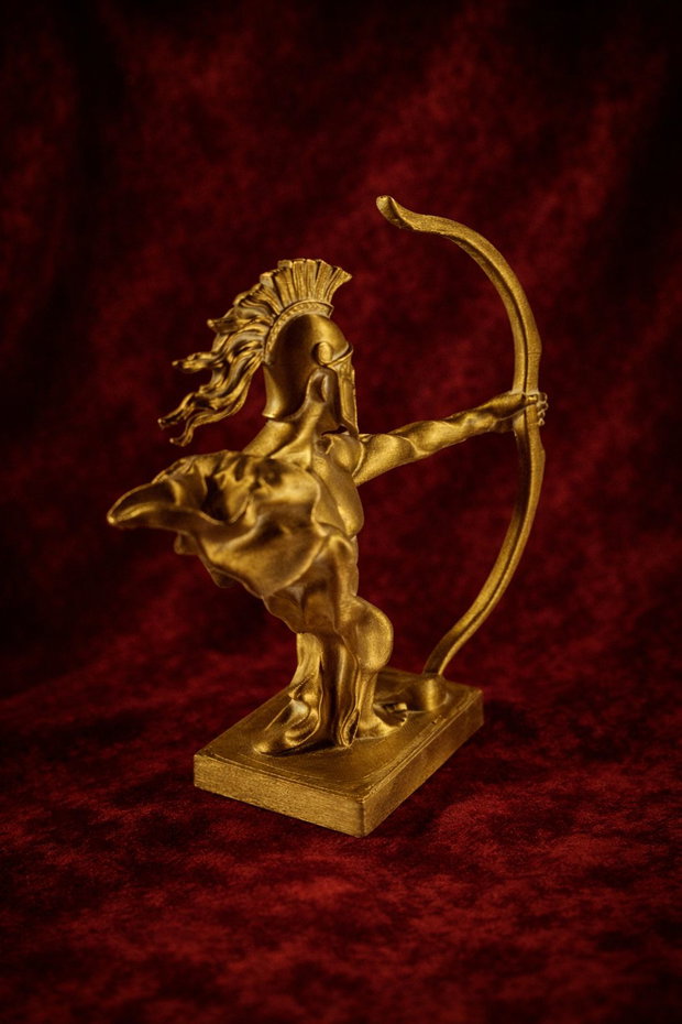 Statuetă Arcaș Spartan Auriu 16cm - Decor Birou Unicat