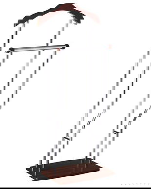 Portmantou dublu Greg, cu spatiu pentru pantofi, finisaj wenge maro, 400x300x1070 mm