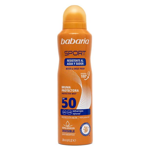 Spray Protectie Solara SPF50 pentru Fata si Corp, Rezistenta la Apa - Babaria Sport Protective Sunscreen Mist SPF 50, 200 ml
