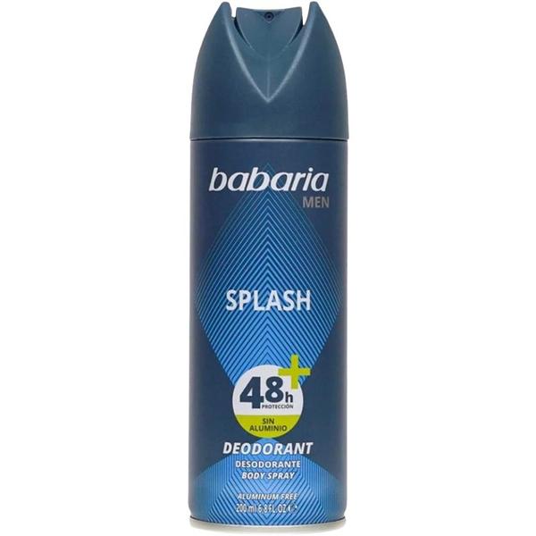 Deodorant Spray Fara Aluminiu pentru Barbati, Protectie 48h+ - Babaria Men Splash Aluminum Free Deodorant Spray 48h, 200 ml