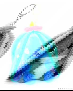 Breloc din pluș tip Stitch, cu husă cu fermoar, 10 cm, multicolor, pentru chei și ghiozdan