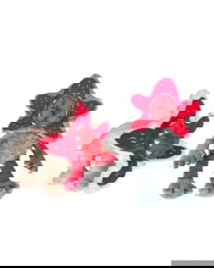 Set 2 Jucării de Pluș Demodog Monstru Fantastic, 25 cm, Bej și Gri cu Detalii Roșii