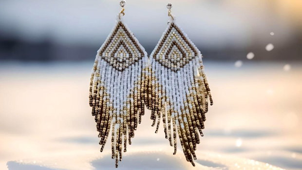 Cercei franjuri eleganți White Gold Bronze
