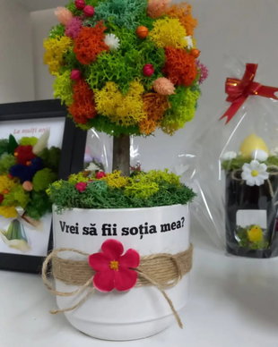 Aranjament tip copac cu licheni stabilizați  Cerere în căsătorie personalizată