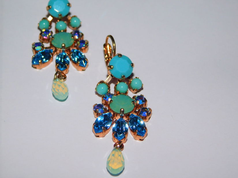 Cercei noi, Israel, candebru , lucrati manual , pietre semipretioase, spectaculosi