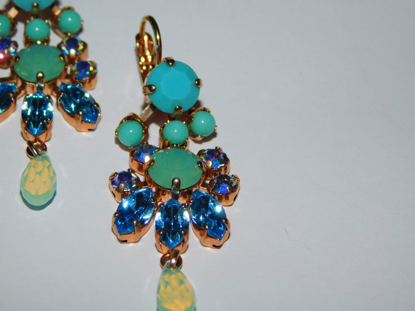 Cercei noi, Israel, candebru , lucrati manual , pietre semipretioase, spectaculosi