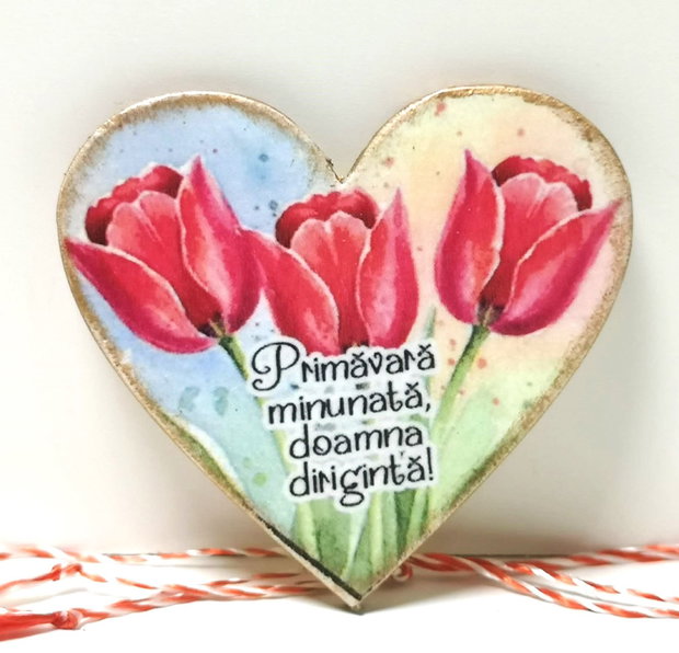 Martisor cu lalele, personalizat pentru diriginta, profesoara