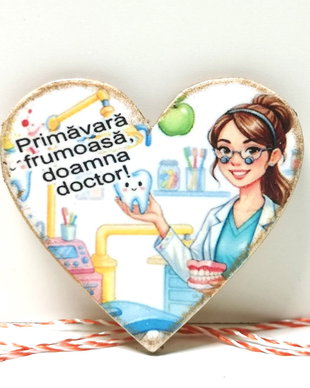 Martisor personalizat medic dentist, stomatolog