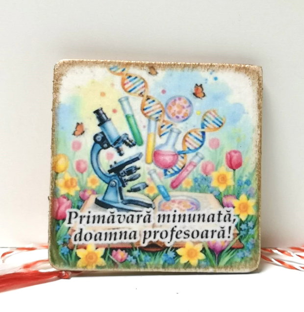 Martisor personalizat pentru profesoara biologie, stiintele naturii
