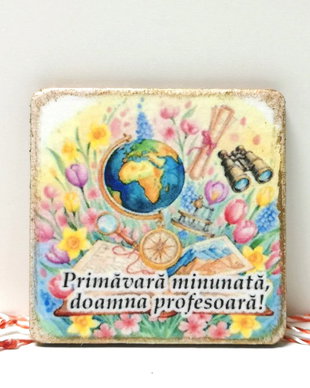Martisor personalizat materii scolare: profesoara geografie