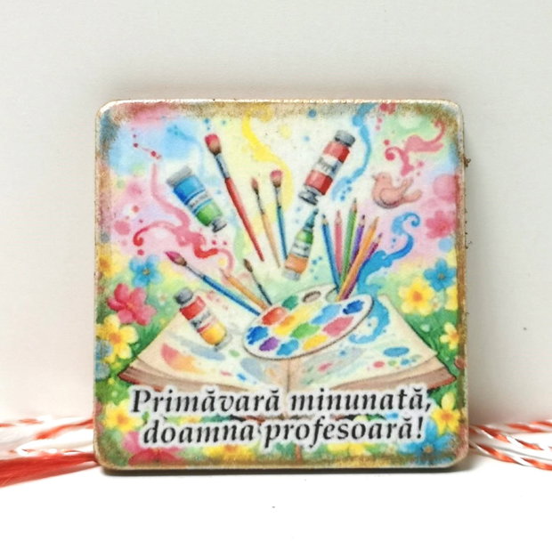Martisor personalziat materii scolare,: profesoara desen, educatie plastica