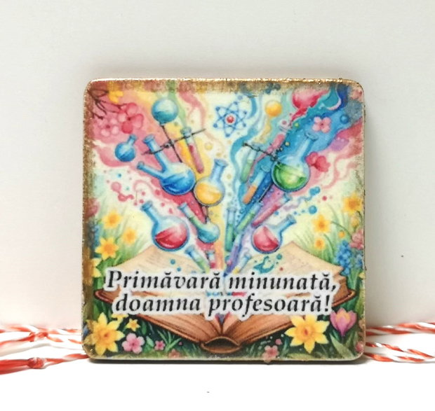 Martisor personalizat materii scolare: profesoara chimie, fizica