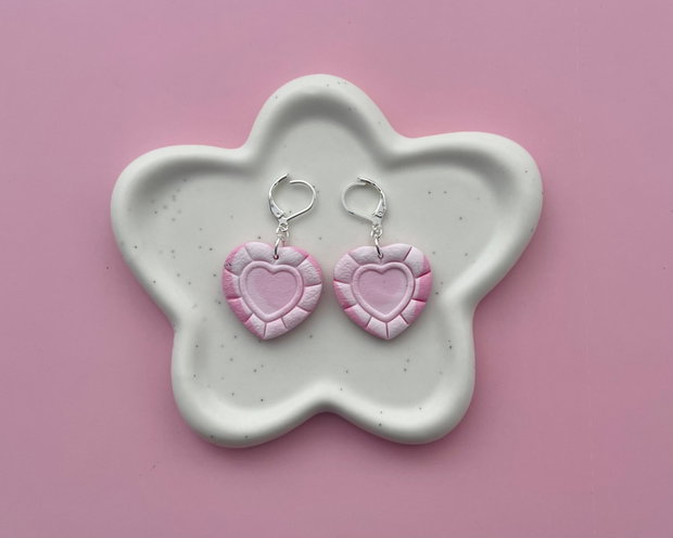 Cercei din lut polimeric BLUSH HEART #C0076
